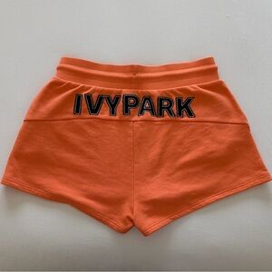 Ivy Park Baseball Stitch Logo Shorts in Orange Size Small Never Worn No Tags